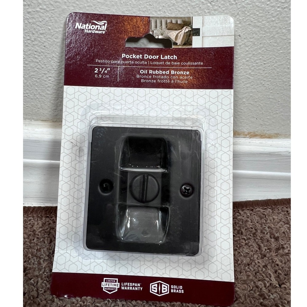 National Hardware Pocket Door Latch Oil‎ Rubbed Bronze Solid Brass N236-032 NEW